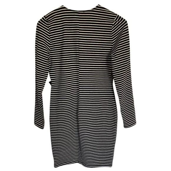 Express Women's Size SP Black and White Stripe Dress Stretch - Picture 5 of 11